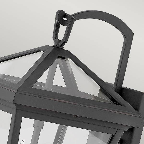Wandleuchte Alford Place Typ B - Aluminium / Klarglas - Schwarz - 1-flammig
