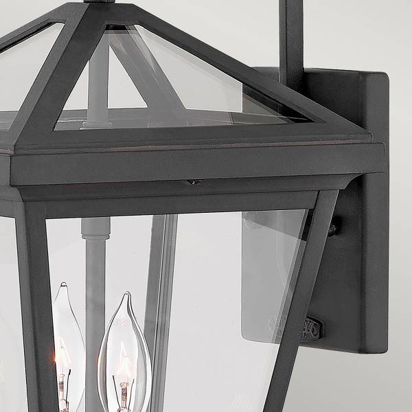 Wandleuchte Alford Place Typ B - Aluminium / Klarglas - Schwarz - 1-flammig