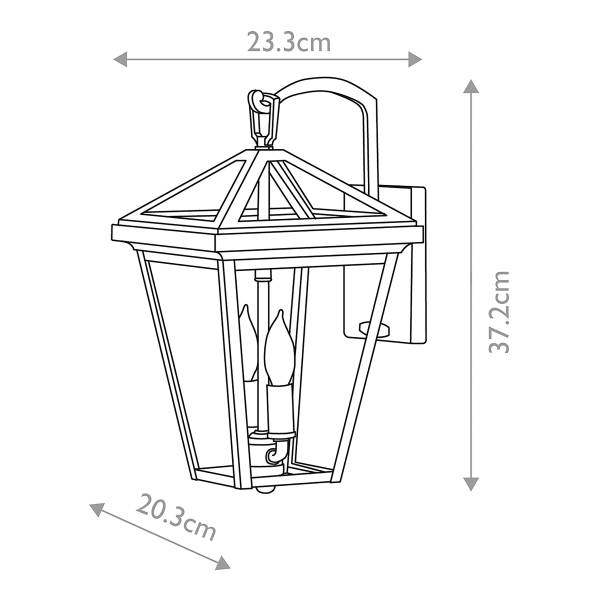 Wandleuchte Alford Place Typ B - Aluminium / Klarglas - Schwarz - 1-flammig