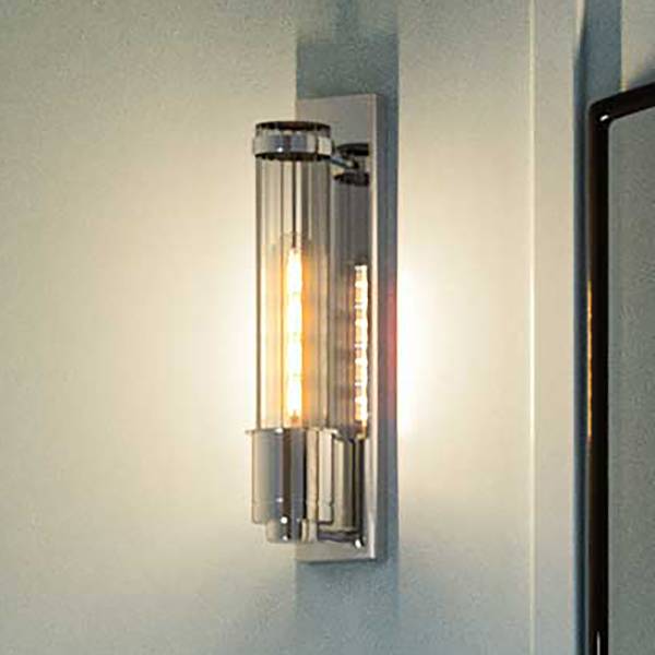 Wandleuchte Wellington - Stahl / Klarglas - 1-flammig - Silber
