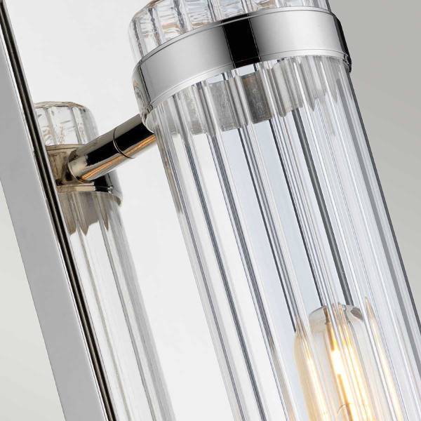 Wandleuchte Wellington - Stahl / Klarglas - 1-flammig - Silber