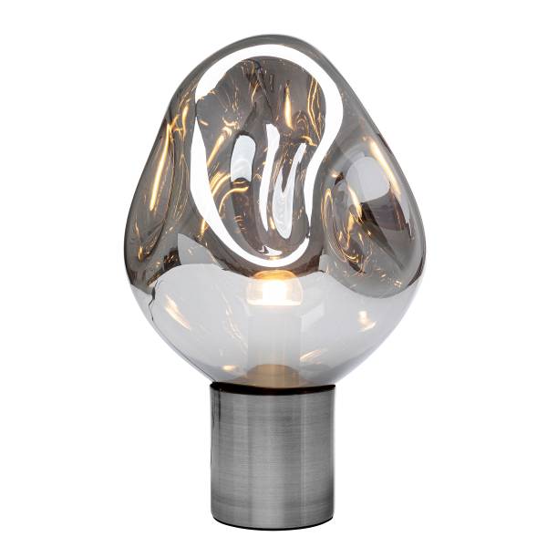 Tischleuchte Supernova - Silber - Stahl - Farbglas - 25 x 38 x 25 cm