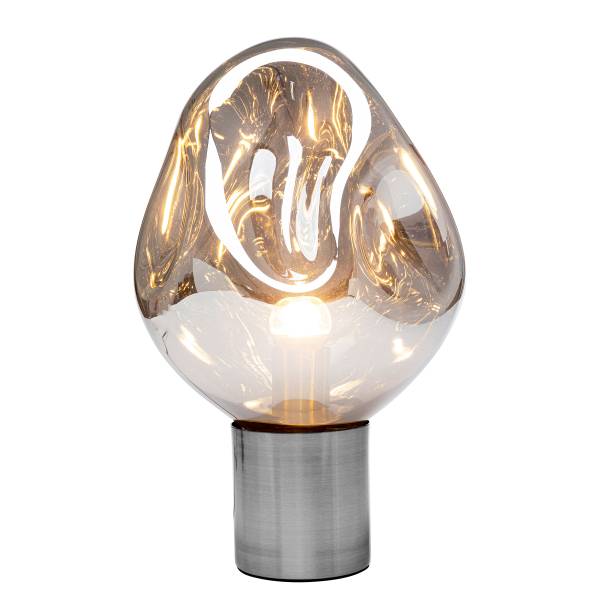 Tischleuchte Supernova - Silber - Stahl - Farbglas - 25 x 38 x 25 cm