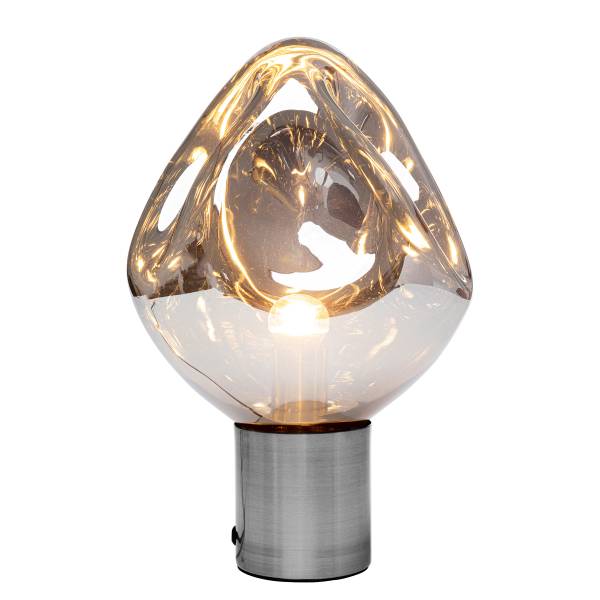Tischleuchte Supernova - Silber - Stahl - Farbglas - 25 x 38 x 25 cm