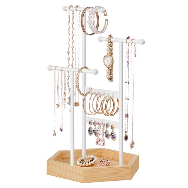 Schmuckhalter Fessej - Weiß - Eisen - 21 x 36 x 18 cm