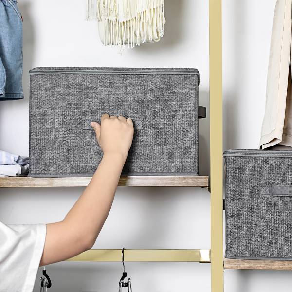Aufbewahrungsbox Rulls 3er-Set - Grau - Mischgewebe - 40 x 25 x 30 cm