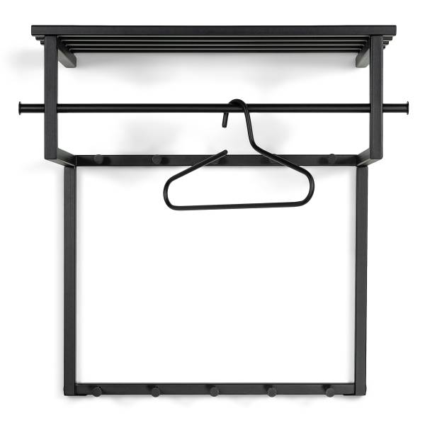 Wandgarderobe Norton - 76 cm - Metall - Schwarz