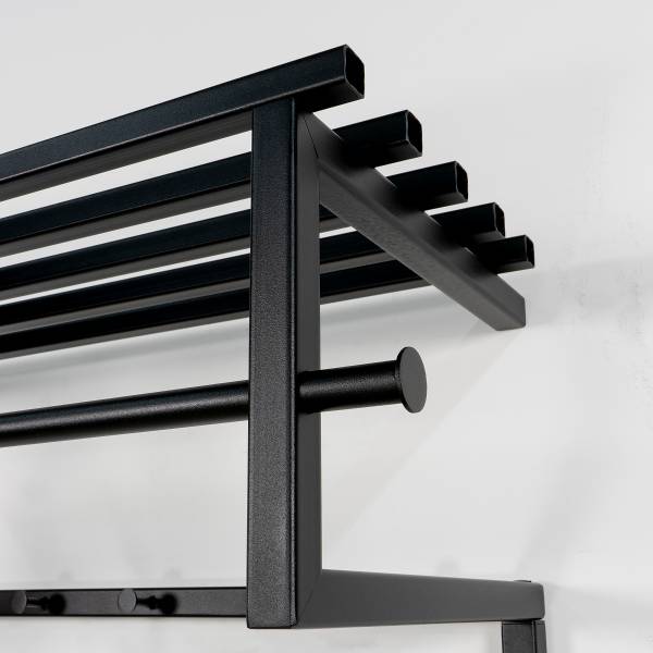 Wandgarderobe Norton - 76 cm - Metall - Schwarz