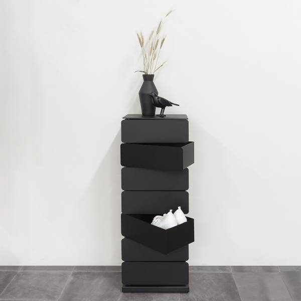 Schuhkommode Jou - Metall - Schwarz - Höhe: 99 cm