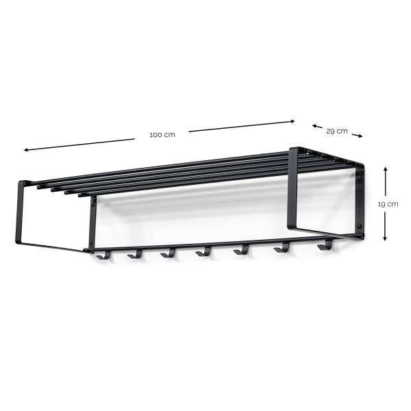 Wandgarderobe Welbeck - 100 cm - Metall - Weiß