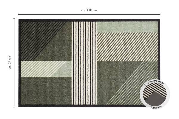 Sauberlaufmatte Sense - Dunkelgrün - 67 x 110 cm
