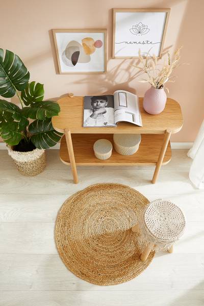 Teppich Mamda I - Jute - Natur - Durchmesser: 60 cm