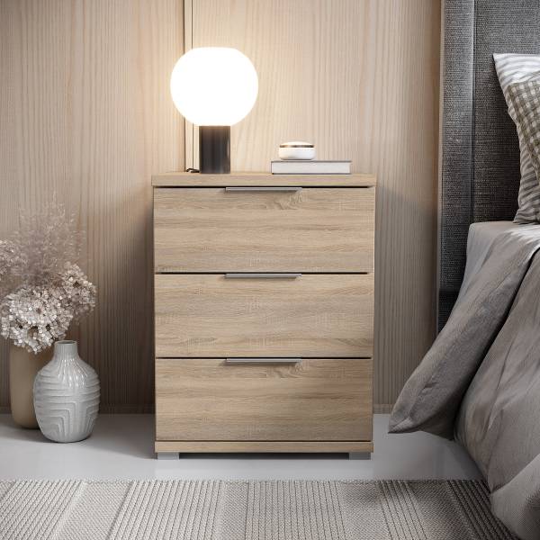 Nachtkommode Expedito - Eiche Sonoma Dekor - Höhe: 61 cm