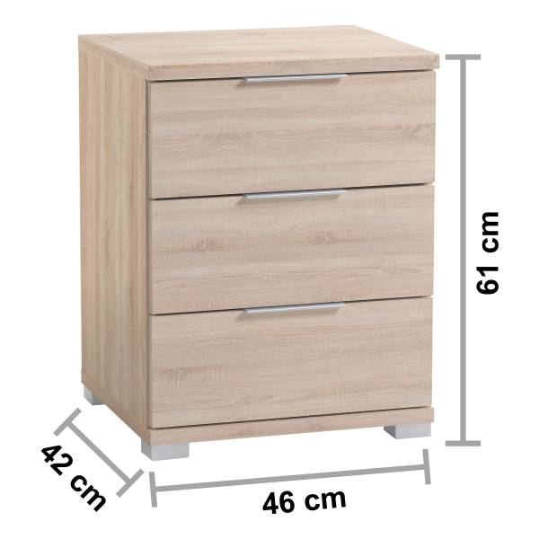 Nachtkommode Expedito - Eiche Sonoma Dekor - Höhe: 61 cm