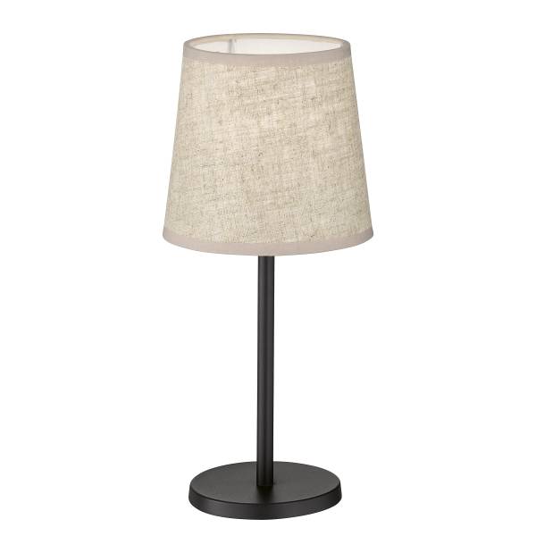 Tischleuchte Rimini - Eisen - 1-flammig - Schwarz / Beige