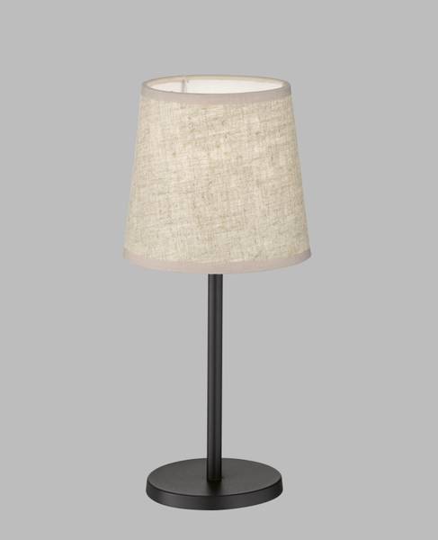 Tischleuchte Rimini - Eisen - 1-flammig - Schwarz / Beige