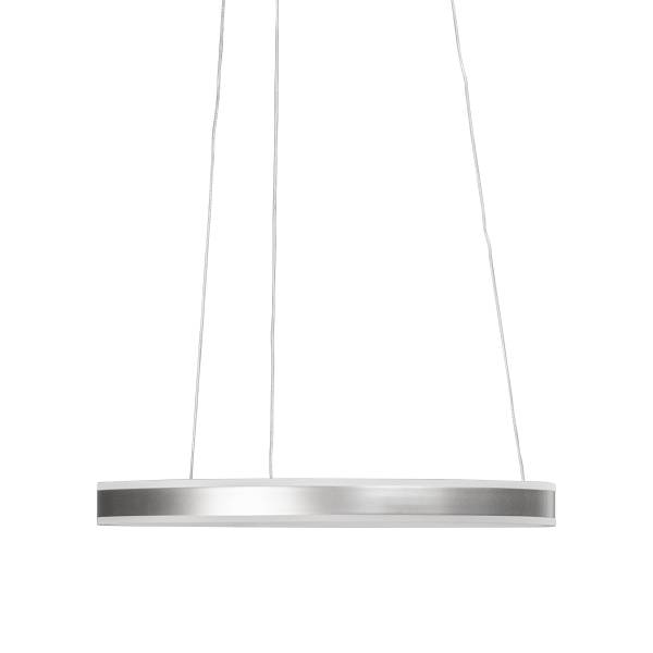 LED-Pendelleuchte Sirko Typ A - Eisen / Acrylglas - 1-flammig - Matt Nickel - Durchmesser: 50 cm