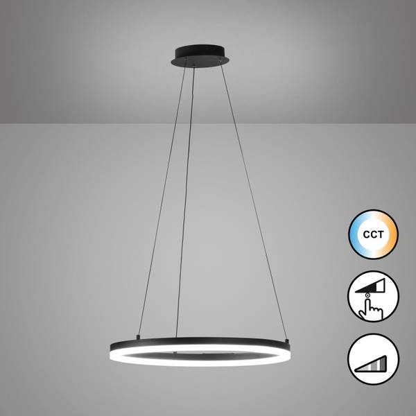 LED-Pendelleuchte Sirko Typ C - Eisen - Schwarz - 1-flammig