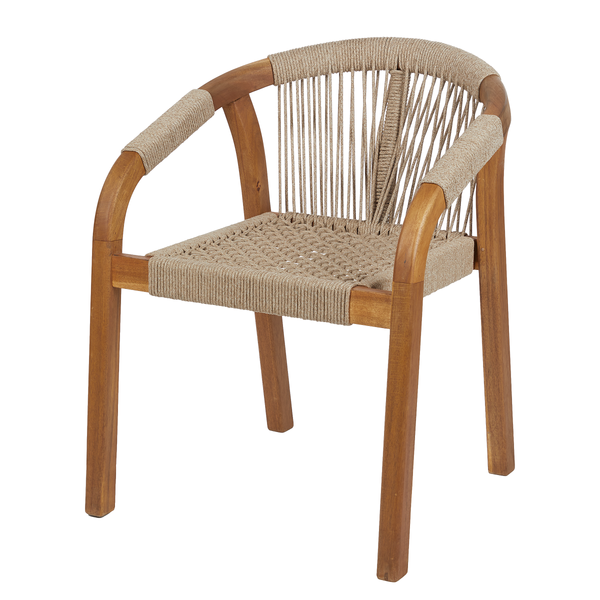 Gartenstuhl BAYONNE 2er-Set - Akazienholz/Polyester - Beige