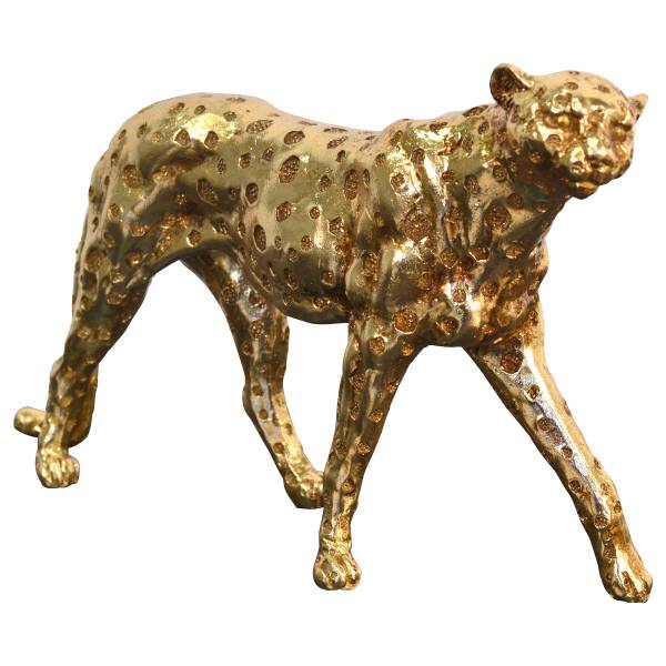 Skulptur Gepard Typ A - Kunststein - Gold
