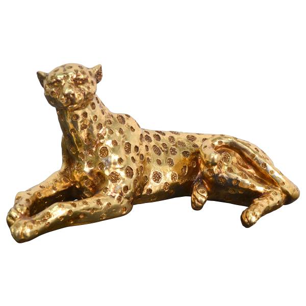 Skulptur Gepard Typ B - Kunststein - Gold