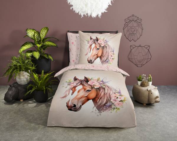 Renforcé-Bettwäsche 33107 - 135 x 200 cm + Kissen 80 x 80 cm