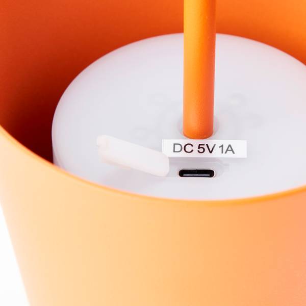 LED-Tischleuchte Kaami - Eisen / Kunststoff - 1-flammig - Orange - 2er Set