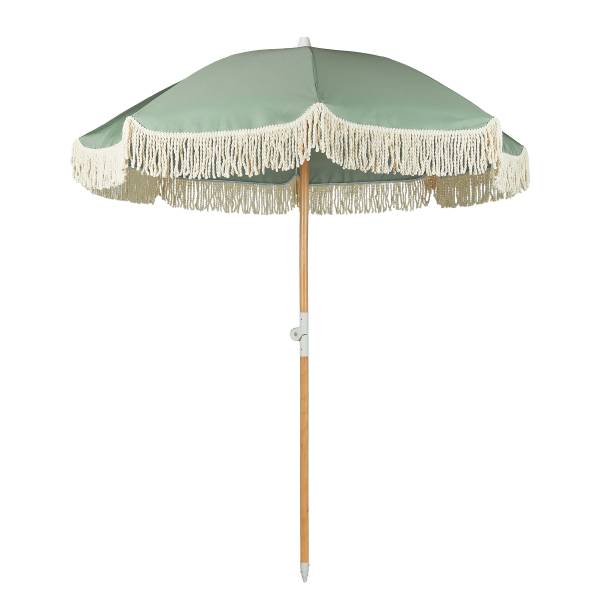 Strandschirm BOHO LOUNGE - Buche/Polyester/Baumwollstoff -Grün - Grün