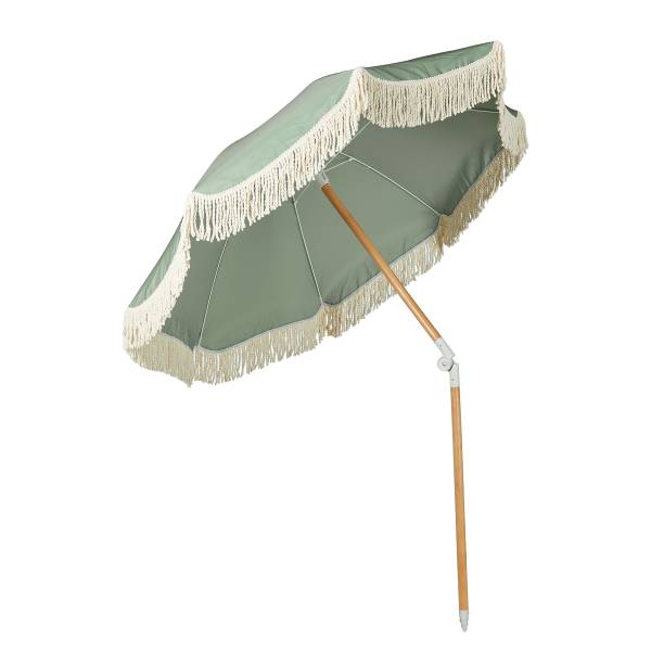 Strandschirm BOHO LOUNGE - Buche/Polyester/Baumwollstoff -Grün - Grün