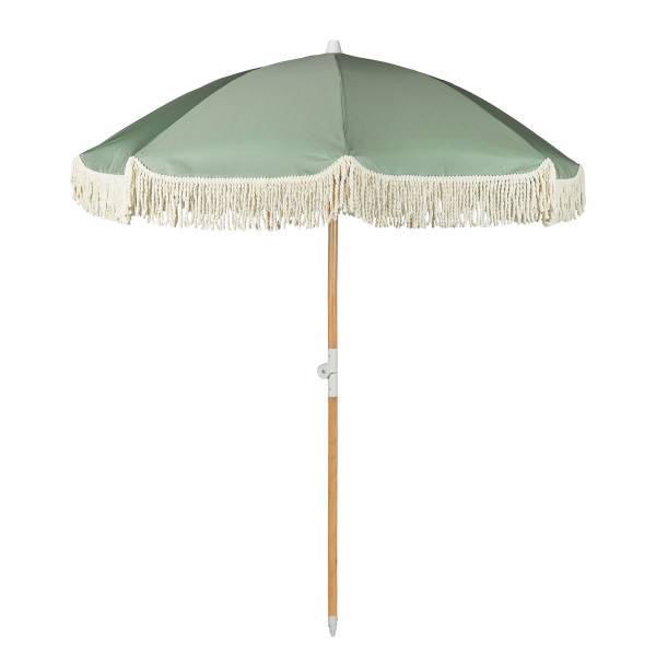 Strandschirm BOHO LOUNGE - Buche/Polyester/Baumwollstoff -Grün - Grün