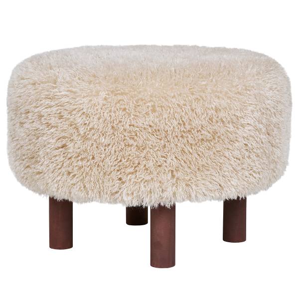 Hocker Moun - Braun - Bouclé - 50 x 36 x 50 cm