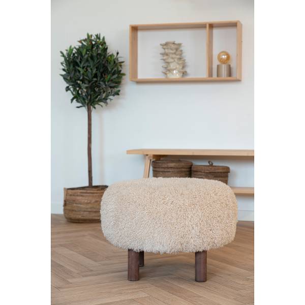 Hocker Moun - Braun - Bouclé - 50 x 36 x 50 cm