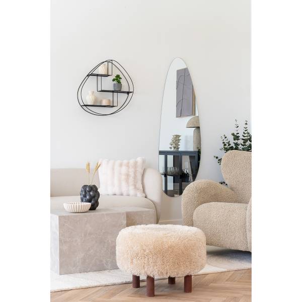 Hocker Moun - Braun - Bouclé - 50 x 36 x 50 cm