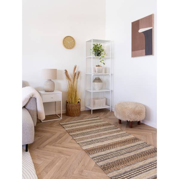 Hocker Moun - Braun - Bouclé - 50 x 36 x 50 cm