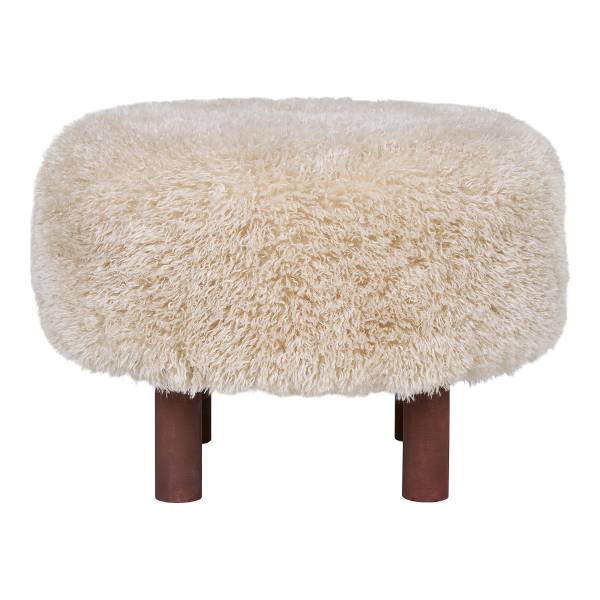 Hocker Moun - Braun - Bouclé - 50 x 36 x 50 cm