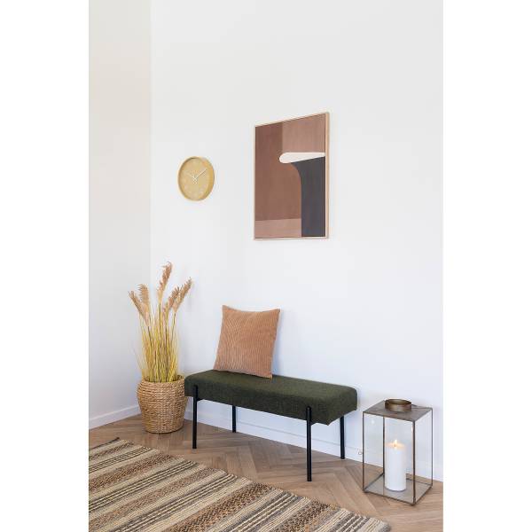 Polsterhocker Emli - Grün - Strukturstoff - Stahl - 100 x 43 x 36 cm