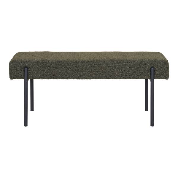 Polsterhocker Emli - Grün - Strukturstoff - Stahl - 100 x 43 x 36 cm