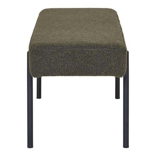 Polsterhocker Emli - Grün - Strukturstoff - Stahl - 100 x 43 x 36 cm