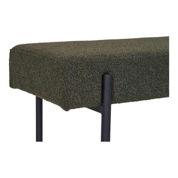 Polsterhocker Emli - Grün - Strukturstoff - Stahl - 100 x 43 x 36 cm