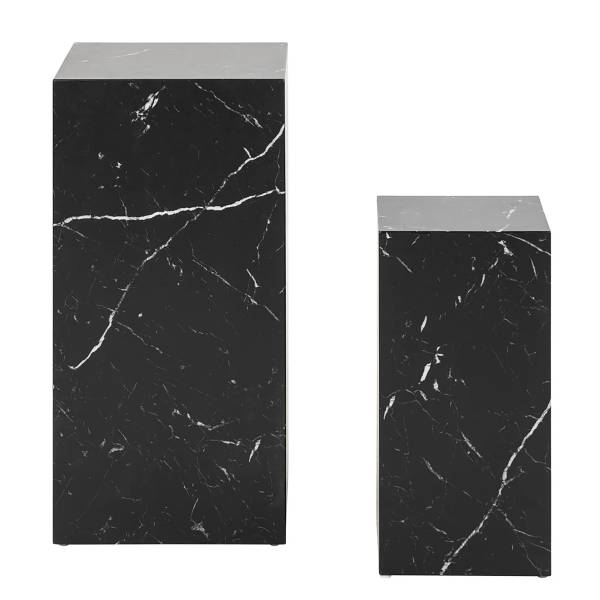 Beistelltisch Zelale 2er-Set - Marmor Schwarz Dekor