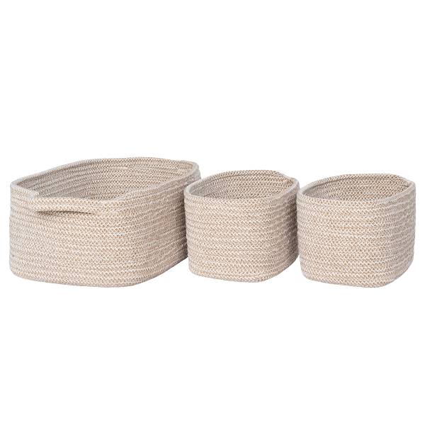 Korbset Teixo 3-teilig - Beige - Baumwollstoff