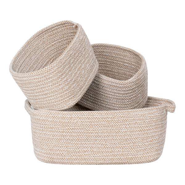 Korbset Teixo 3-teilig - Beige - Baumwollstoff