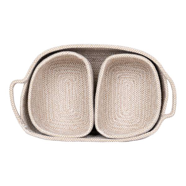 Korbset Teixo 3-teilig - Beige - Baumwollstoff