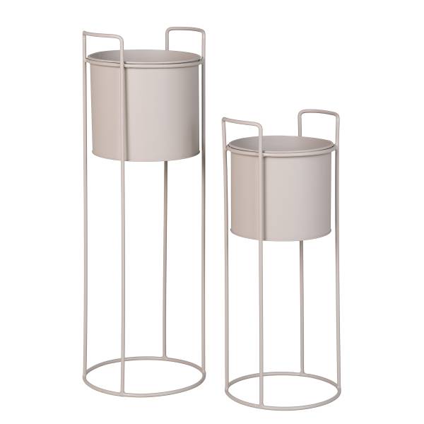 Pflanzständer-Set Rabo 2-teilig - Beige - Stahl