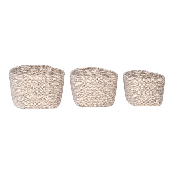 Korbset Cadima 3-teilig - Beige - Baumwollstoff