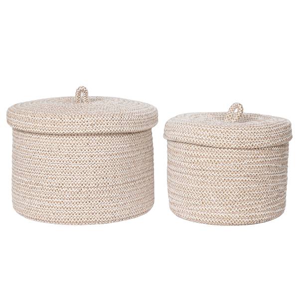Korbset Sebal 2-teilig - Beige - Baumwollstoff