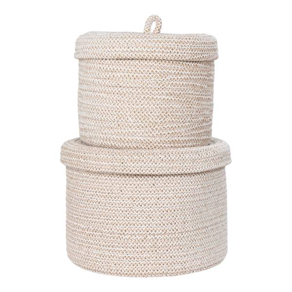 Korbset Sebal 2-teilig - Beige - Baumwollstoff