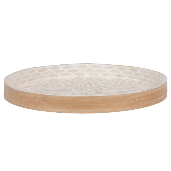 Tablett Tray - Beige - Bambus - 40 x 3.5 x 40 cm