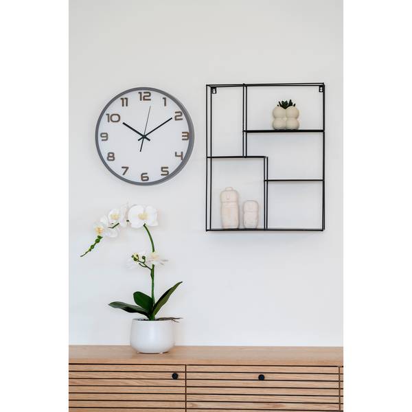 Wanduhr Greenwich - Grau - Acrylglas - 35 x 35 x 4.5 cm