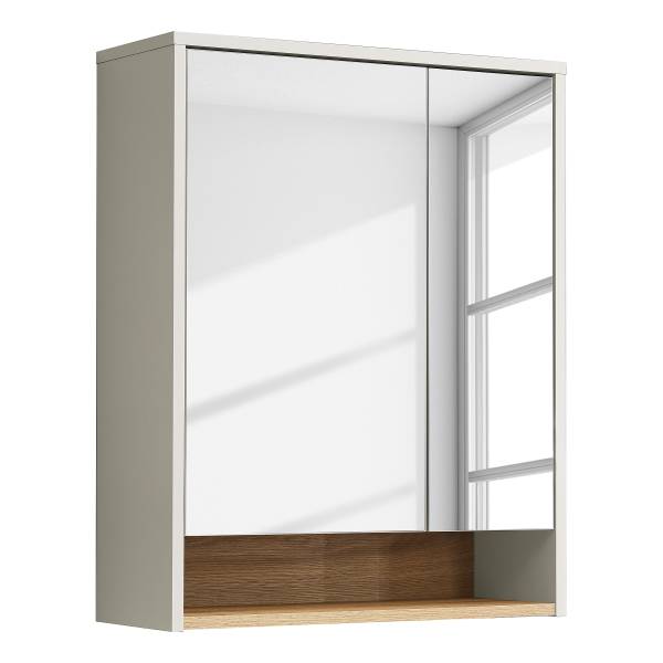 Spiegelschrank Atuabo - Kaschmir / Eiche Evoke Dekor